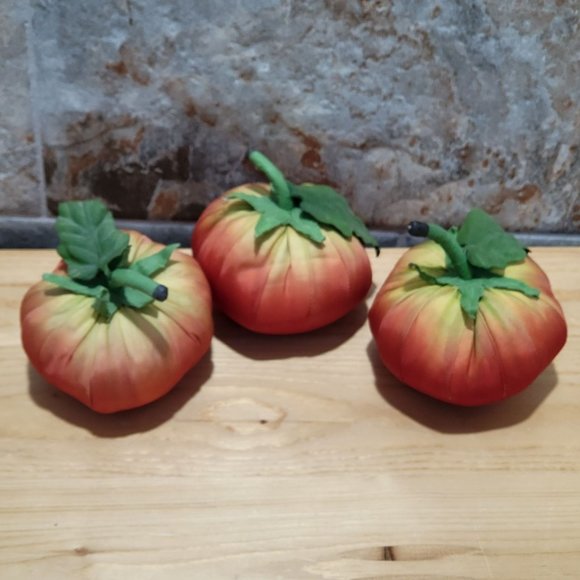 VTG Tomato Fruit Cloth Silk Fabric Set of 3 - Picture 12 of 12